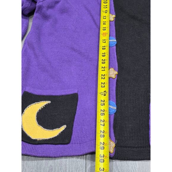 Storybook Knits Owl Button Front Cardigan Buttons Sweater Small Black A004006 - Picture 9 of 9